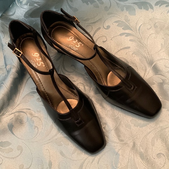 925 Lycra Black Dress Heels - Picture 1 of 7